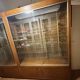 Set of 2 large vintage wooden and glass display cabinets – integrated lighting