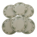 Set of 6 BOCH LA LOUVIERE earthenware dinner plates. Duchesse pattern.