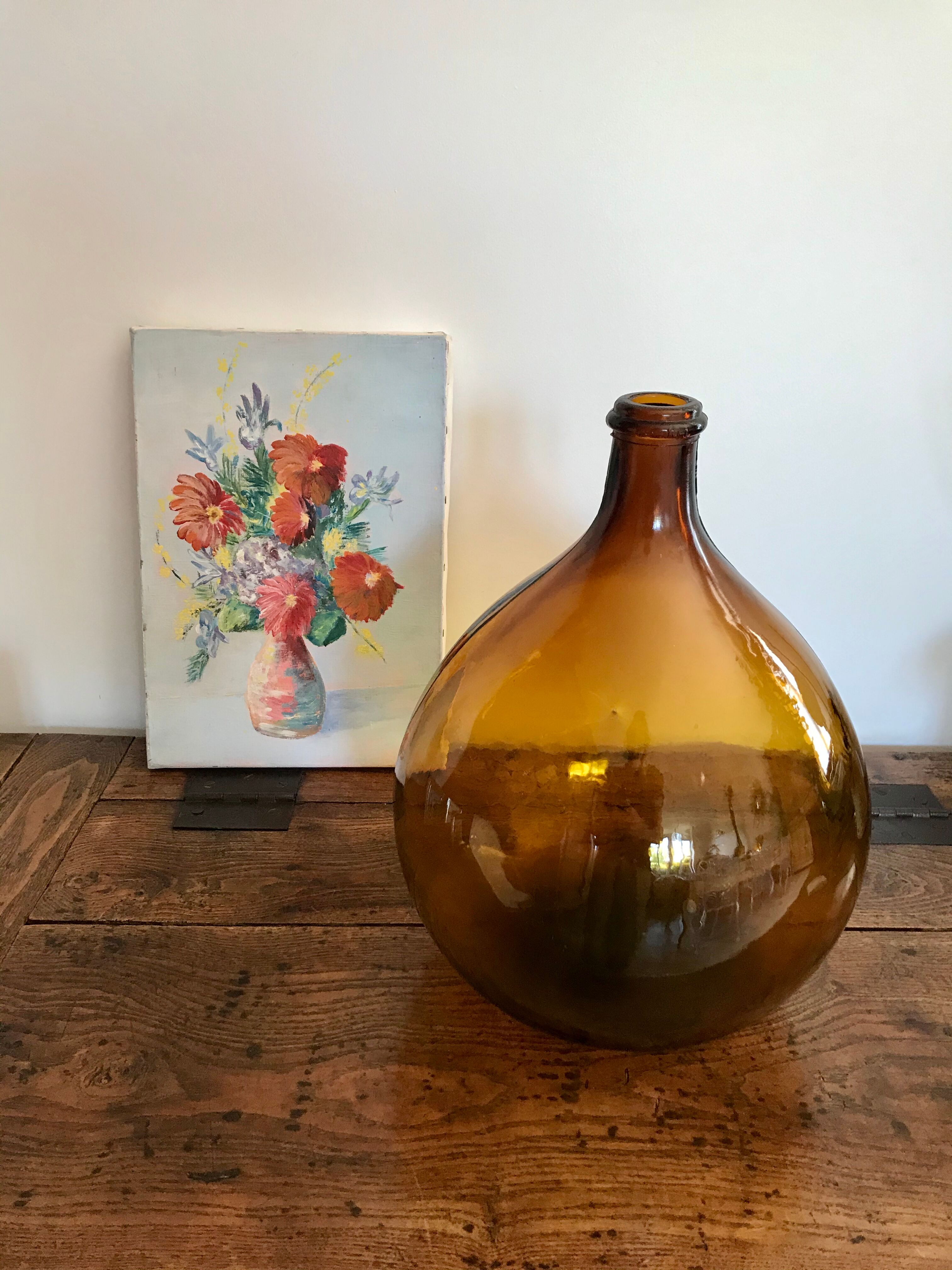 Old painting / oil on canvas bouquet of flowers