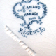 Flat plate Terre de Fer Saint Amand, Regency model, in blue