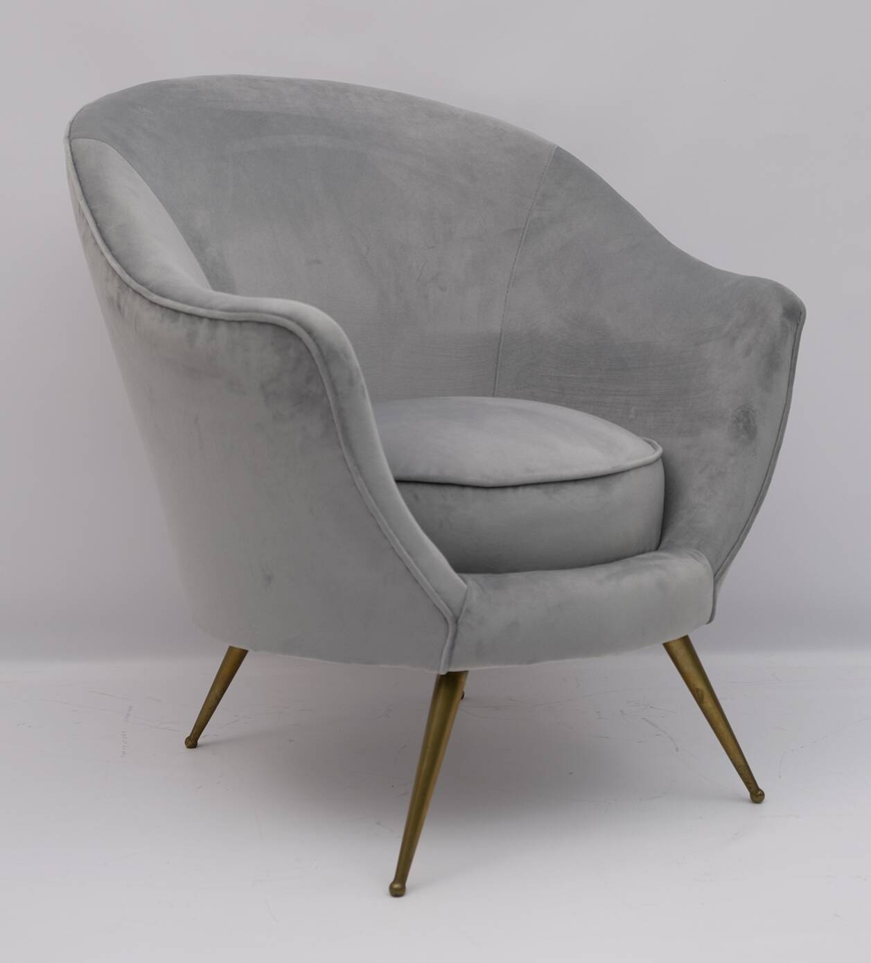 Canapé courbé et deux fauteuils italiens de style mid-century moderne de Federico Munari, 50