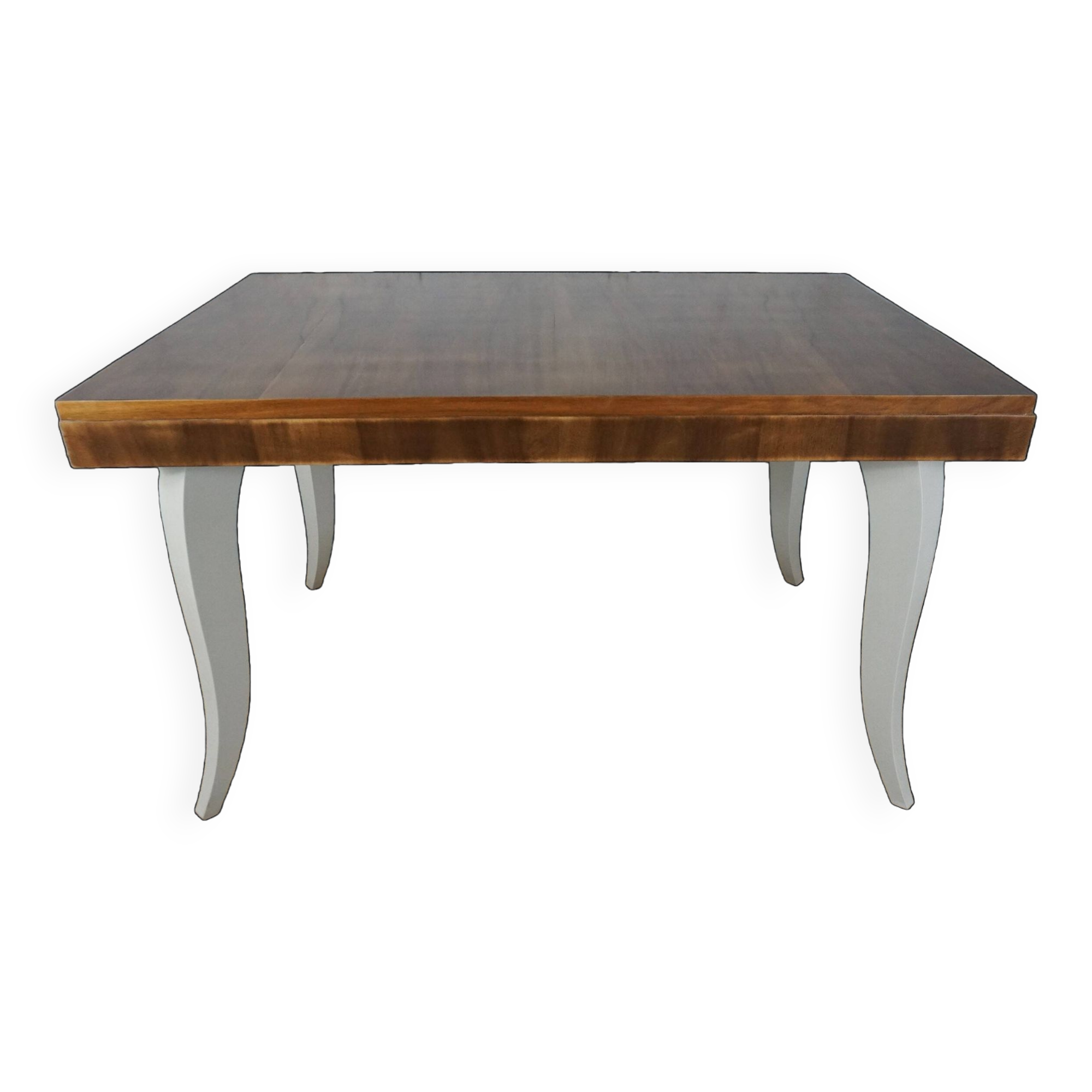 Dining table with art deco extensions revamped curved legs