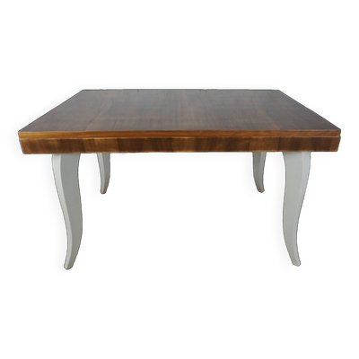 Table à manger avec rallonges art déco relookée pieds galbés
