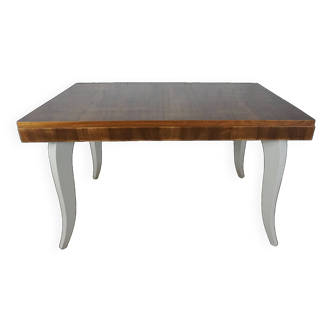 Dining table with art deco extensions revamped curved legs