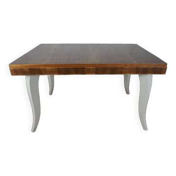 Dining table with art deco extensions revamped curved legs