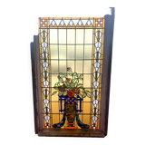 20th century Art Deco stained glass panel