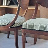 Pair of mahogany gondola chairs – Empire style – 20th century, restored