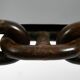 1970s XL Coffee Table Made of Nautical Iron Chain and a Thick Smoked Glass