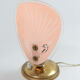 Set of 2 mid-century pink glass table lamps, 1950s