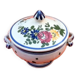 Small broth on pedestal Old polychrome ceramic