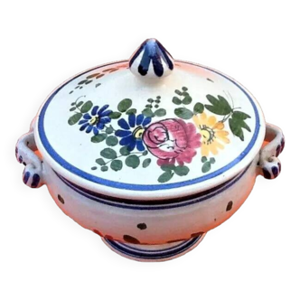Small broth on pedestal Old polychrome ceramic