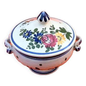 Small broth on pedestal Old polychrome ceramic