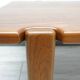 Elegant bench in vintage solid teak wood. after professional renovation.