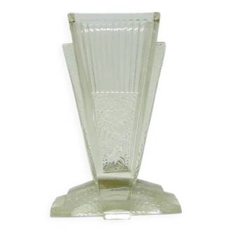 Art Deco napkin holder, transparent glass, Poland, 1950s.