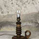 Vintage table lamp in turned wood