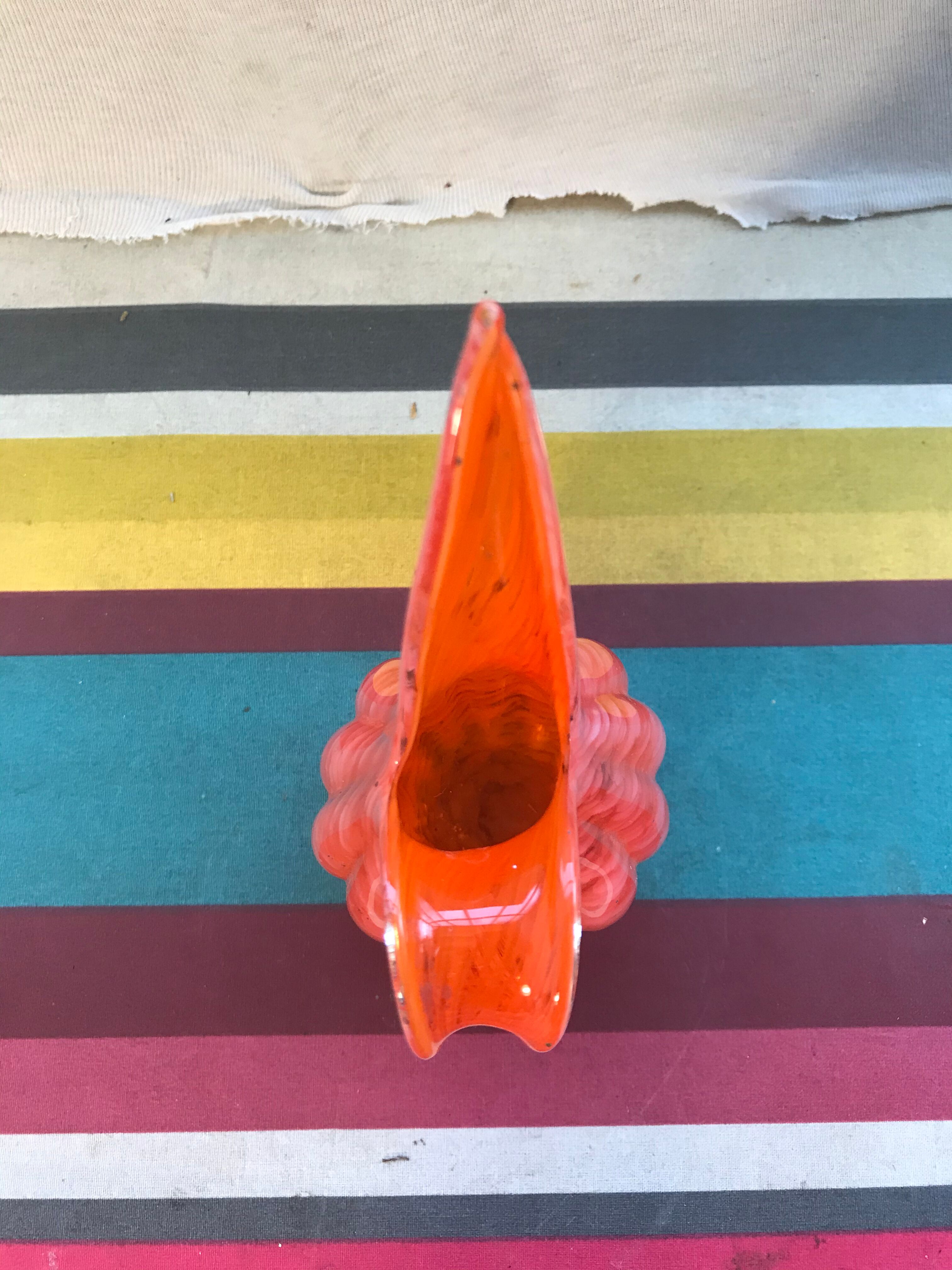 Former Murano pitcher multilayer glass blown rose - anse vintage