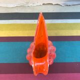 Ancien pichet Murano en verre soufflé rose avec une anse vintage