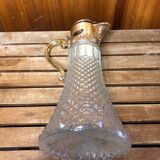 Old Carafe Body Glass Mold + Silver Metal Vintage