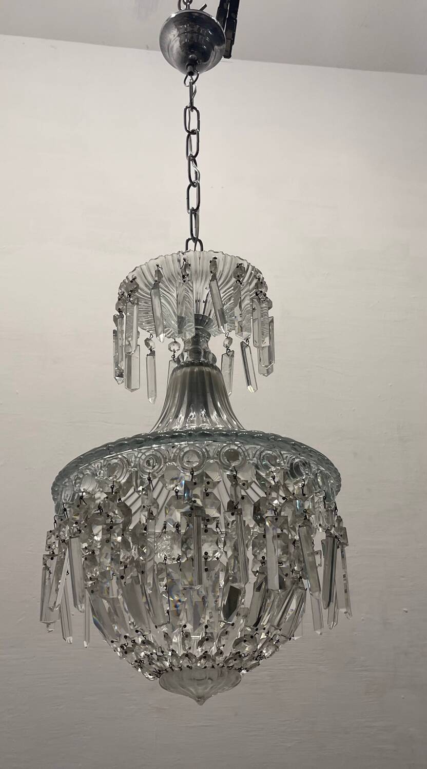 Murano Glass Crystal Light Pendant 1950’s