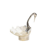 Binazzi House Swan in shell and silver bronze, circa 1970
