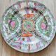 2 Chinese plates polychrome porcelain and gold Canton XXth
