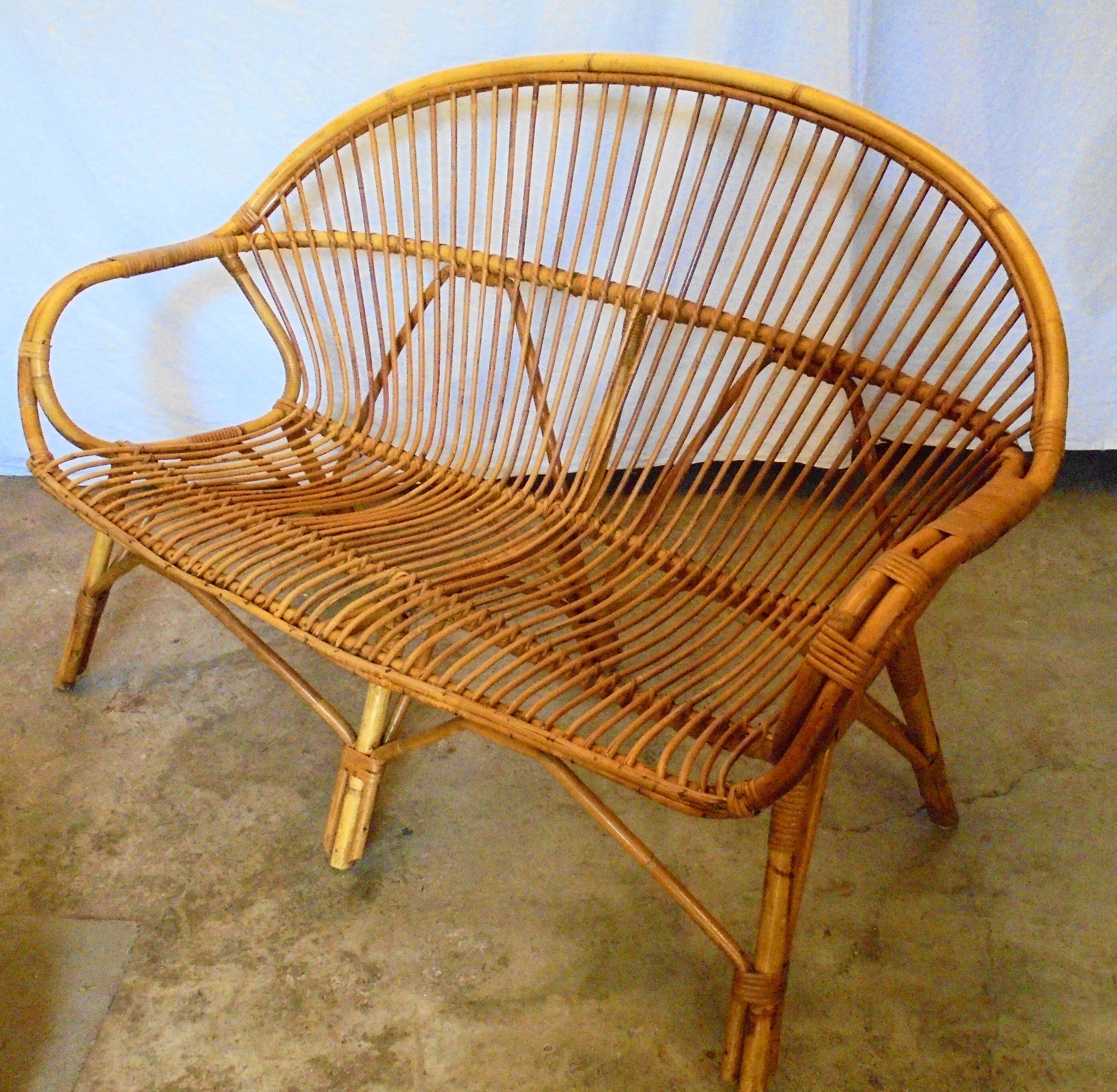 Bamboo sofa and rattan from the 60s