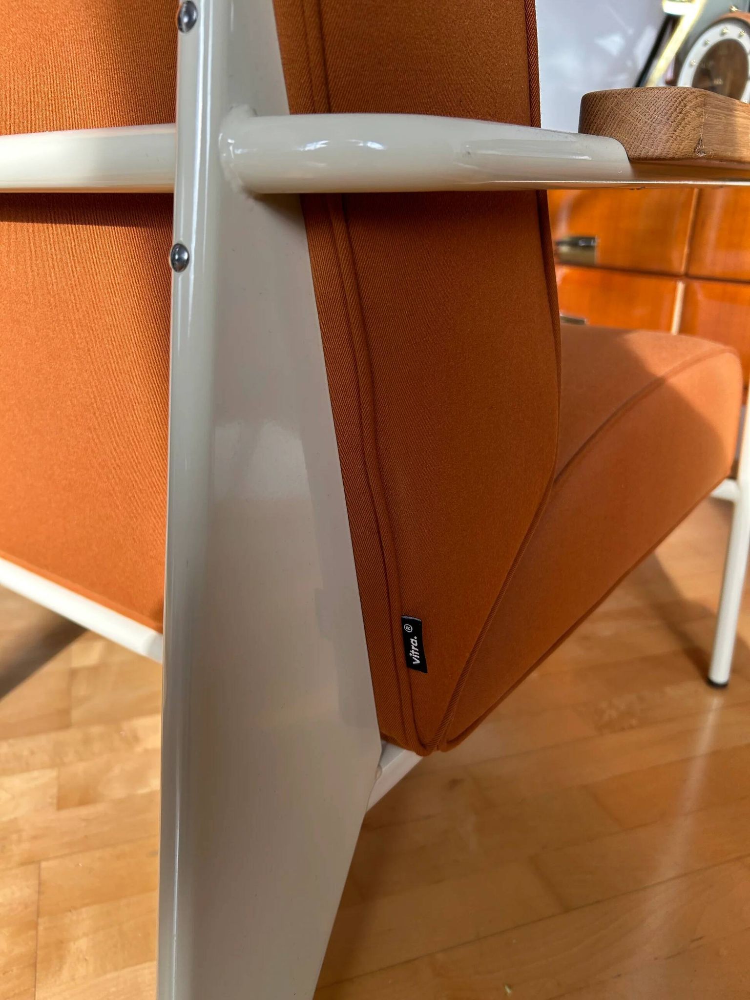 Armchair designed by Jean Prouvé in 1939, by Vitra, Switzerland.