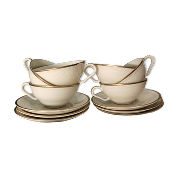 Service à café vintage Thomas Ivory Rosenthal en porcelaine ivoire – 6 pers