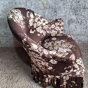Napoleon III toad chair – Antique structure, floral fabric