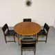 Vintage teak extendable round dining table Scandinavian design 1960s