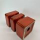 Set of 2 pottery block candleholders, 1970s