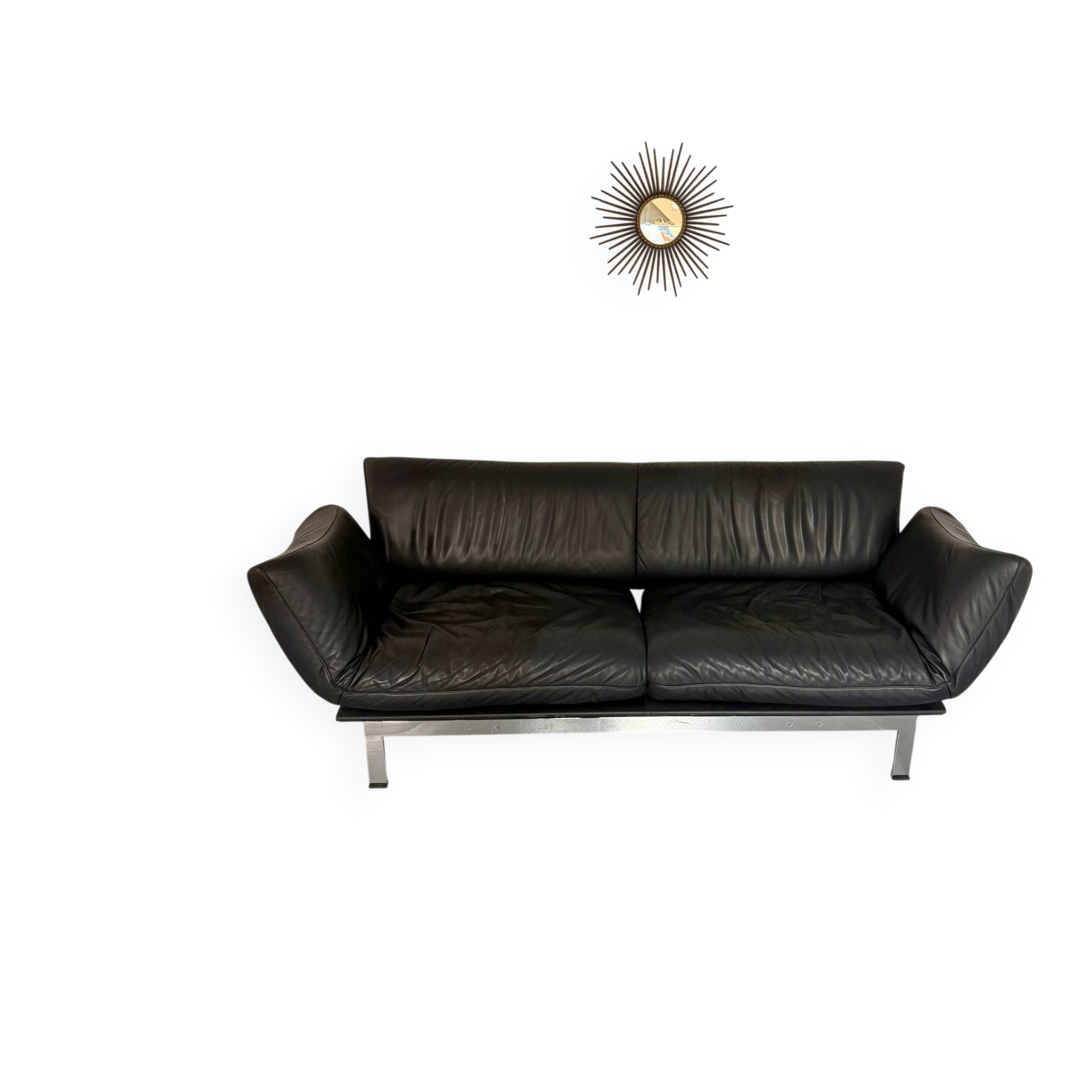 De Sede DS 140 midnight blue 3-seater vintage leather sofa 1980s design