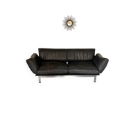 Canapé De Sede DS 140 bleu nuit 3 places cuir vintage design années 80