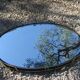 Plateau miroir ovale en métal doré et scoubidou plastofix