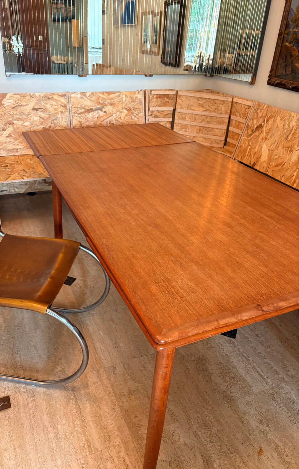 Table extensible vintage, deux rallonges