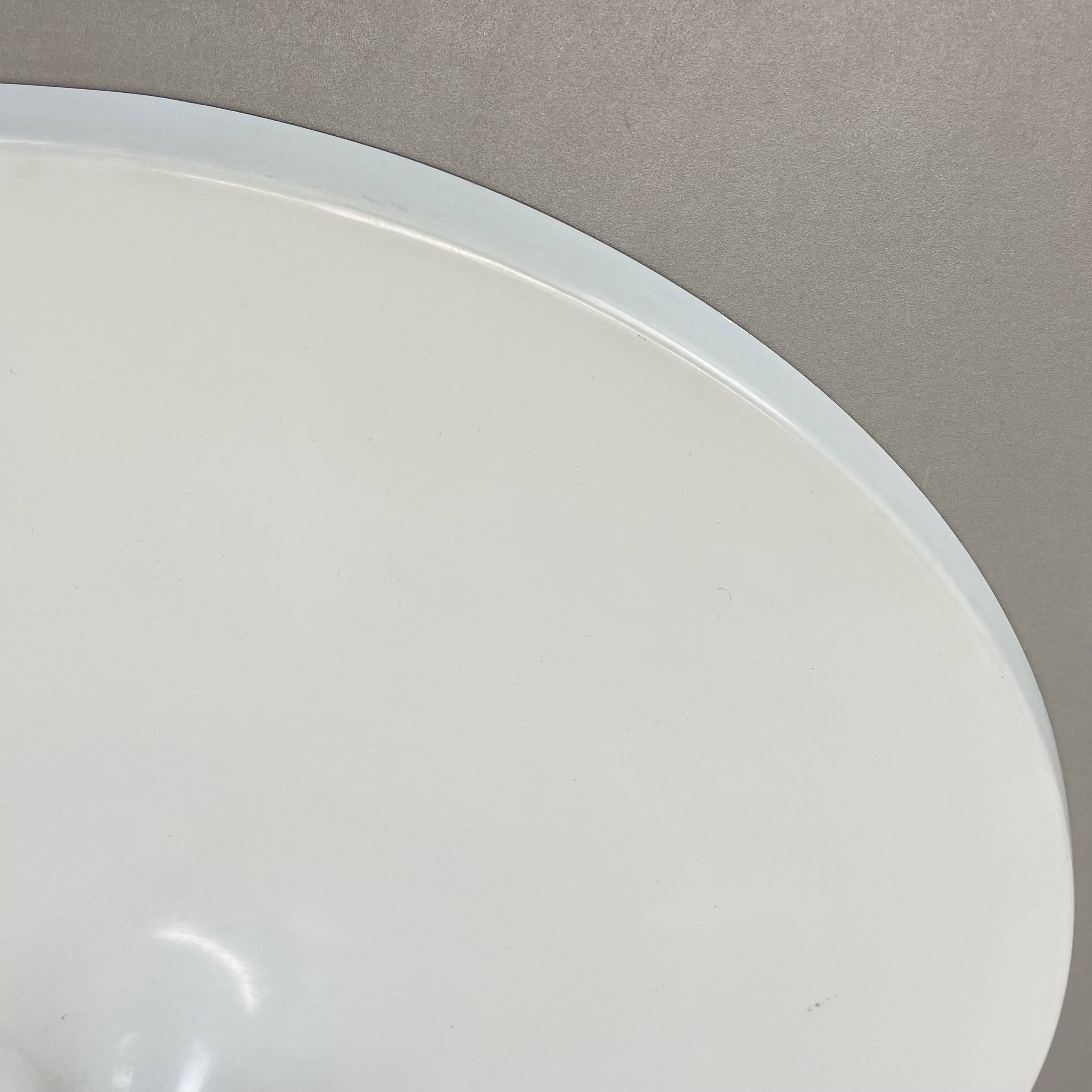 Rare white 52cm Disc Wall Light by Honsel, Germany 1970s