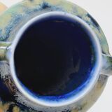 Antique Art Deco Blue Flemmé Stoneware Vase