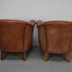 Vintage Dutch Leather Club Chairs in Cognac, Set of 2
