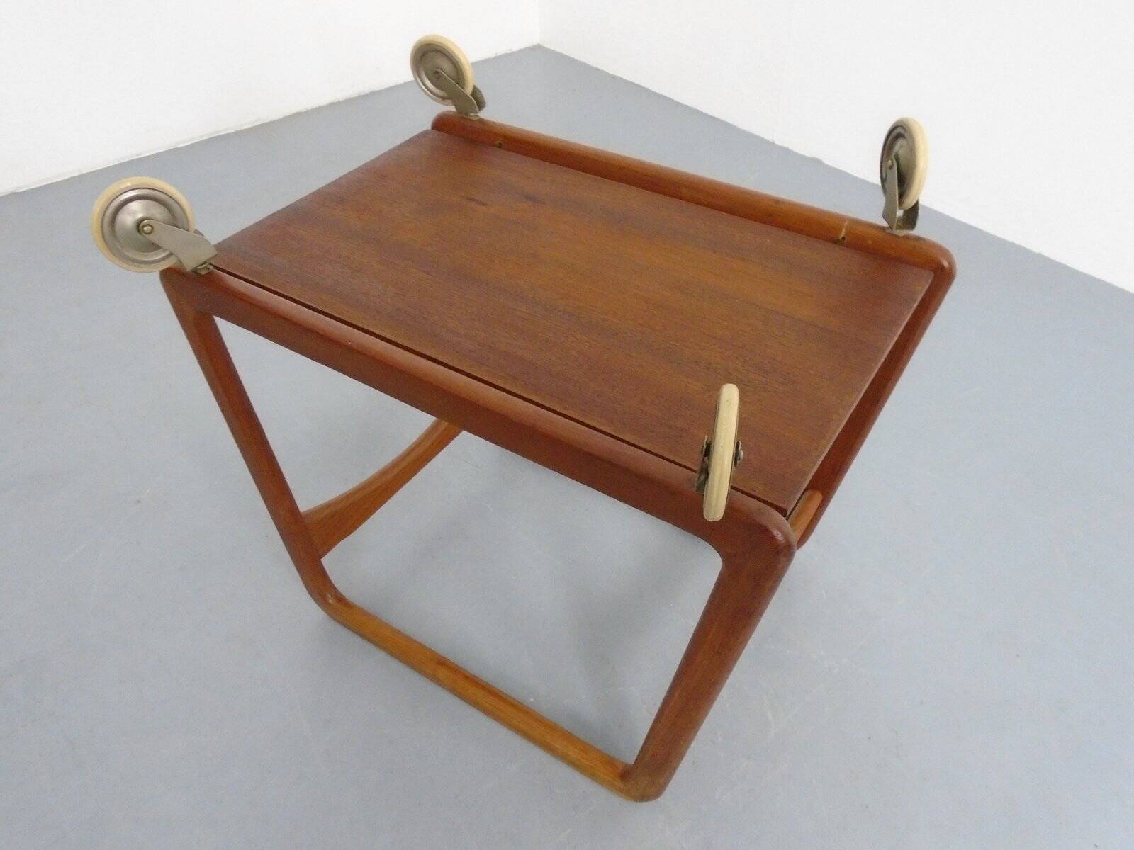 Danish Teak Bar Cart with Removable Tray from Silva, Denmark, 1960s