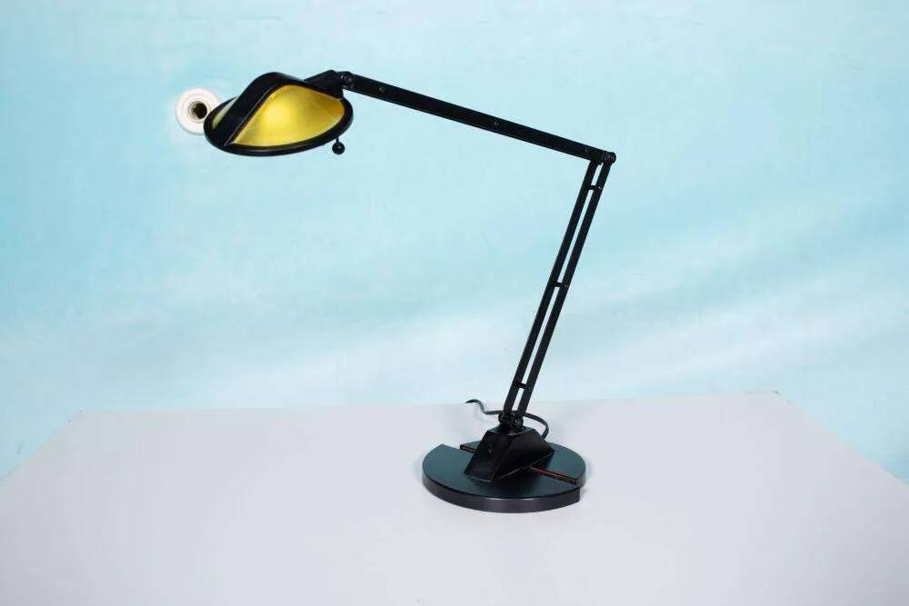 1980s Memphis desk lamp, space age vintage Ikea desk