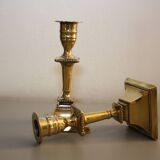 Pair of gilt bronze candle holders