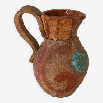 Ceramic pitcher vase, terracotta, vintage