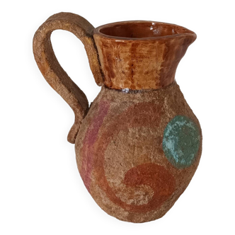 Ceramic pitcher vase, terracotta, vintage