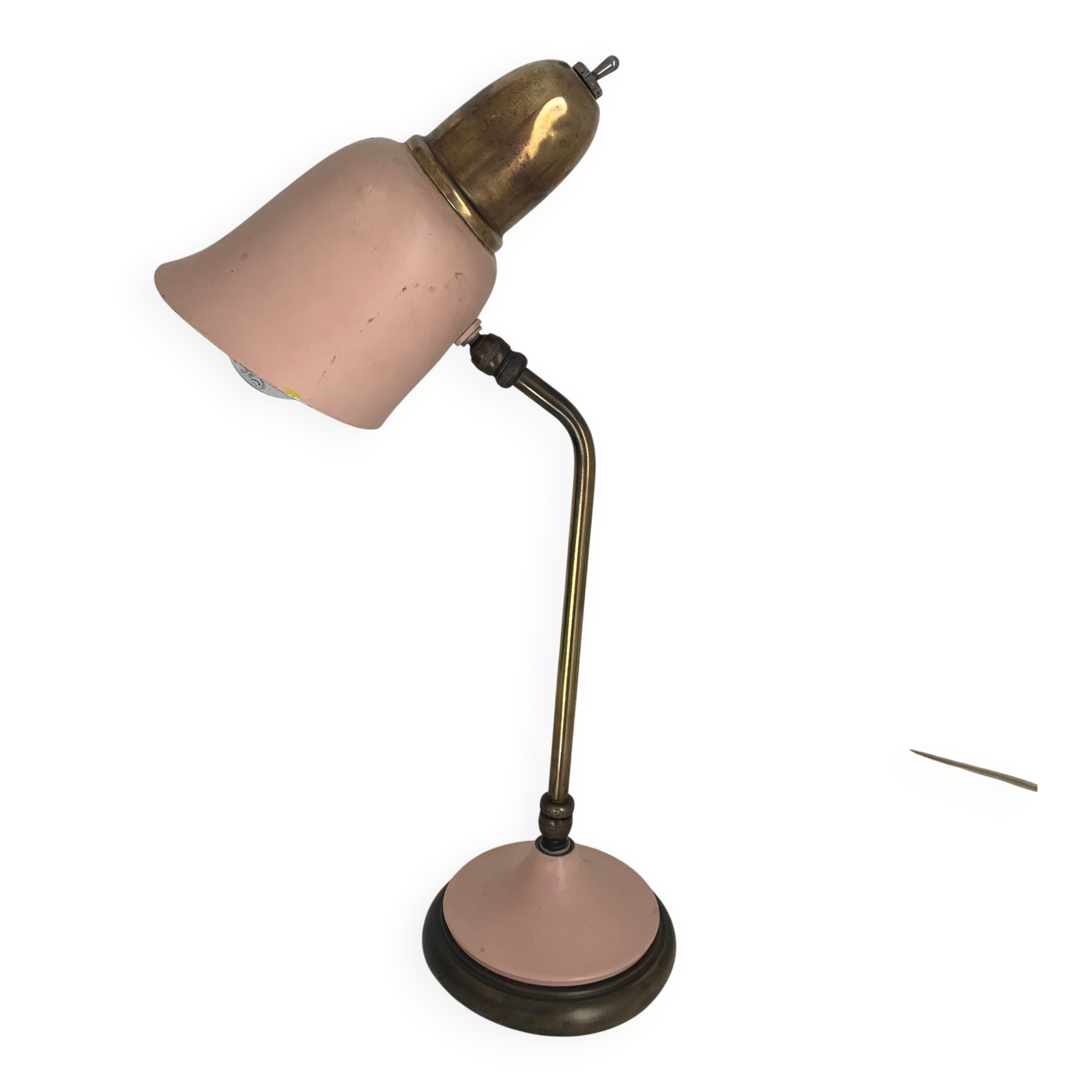 Lampe style cocotte rose et dorée, 1950