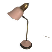 Vintage 1950s pink and gold cocotte desk lamp - 43 cm