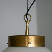 Large Artemide Delta ceiling light - 1960s - Sergio Mazza - Brass and glass