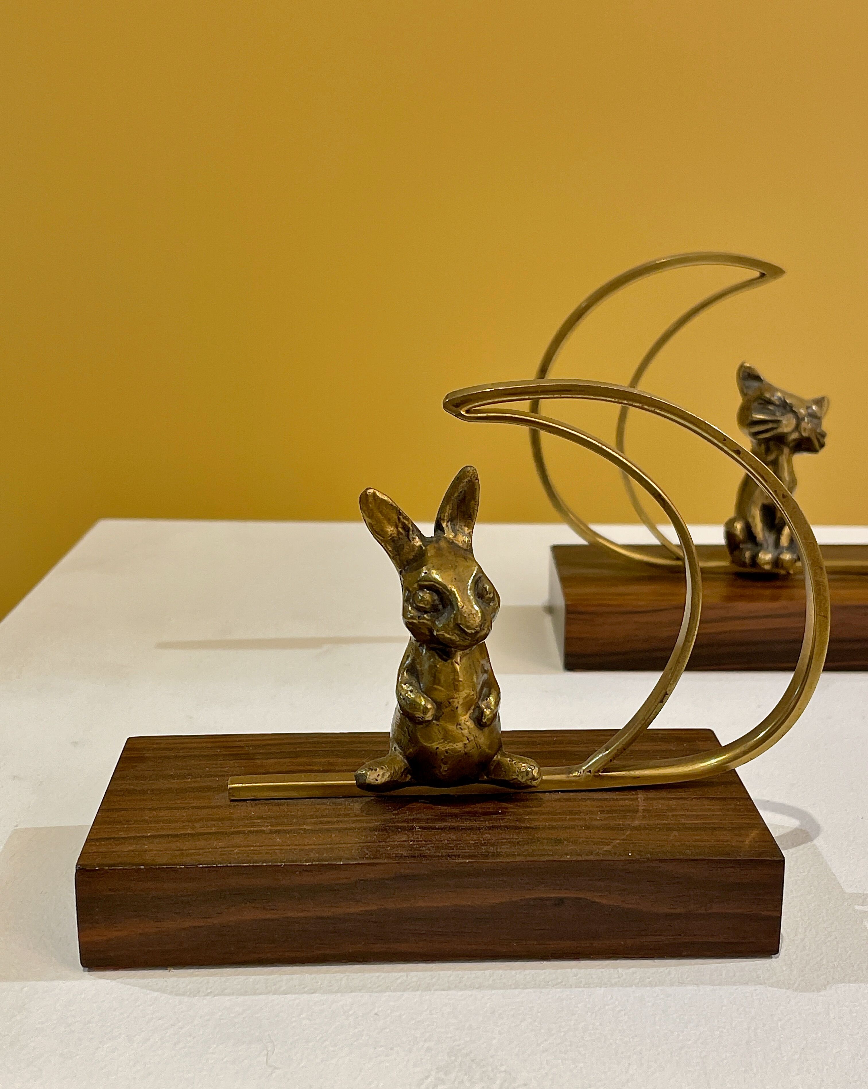 Serre-livre animalier en bronze, France 1960's