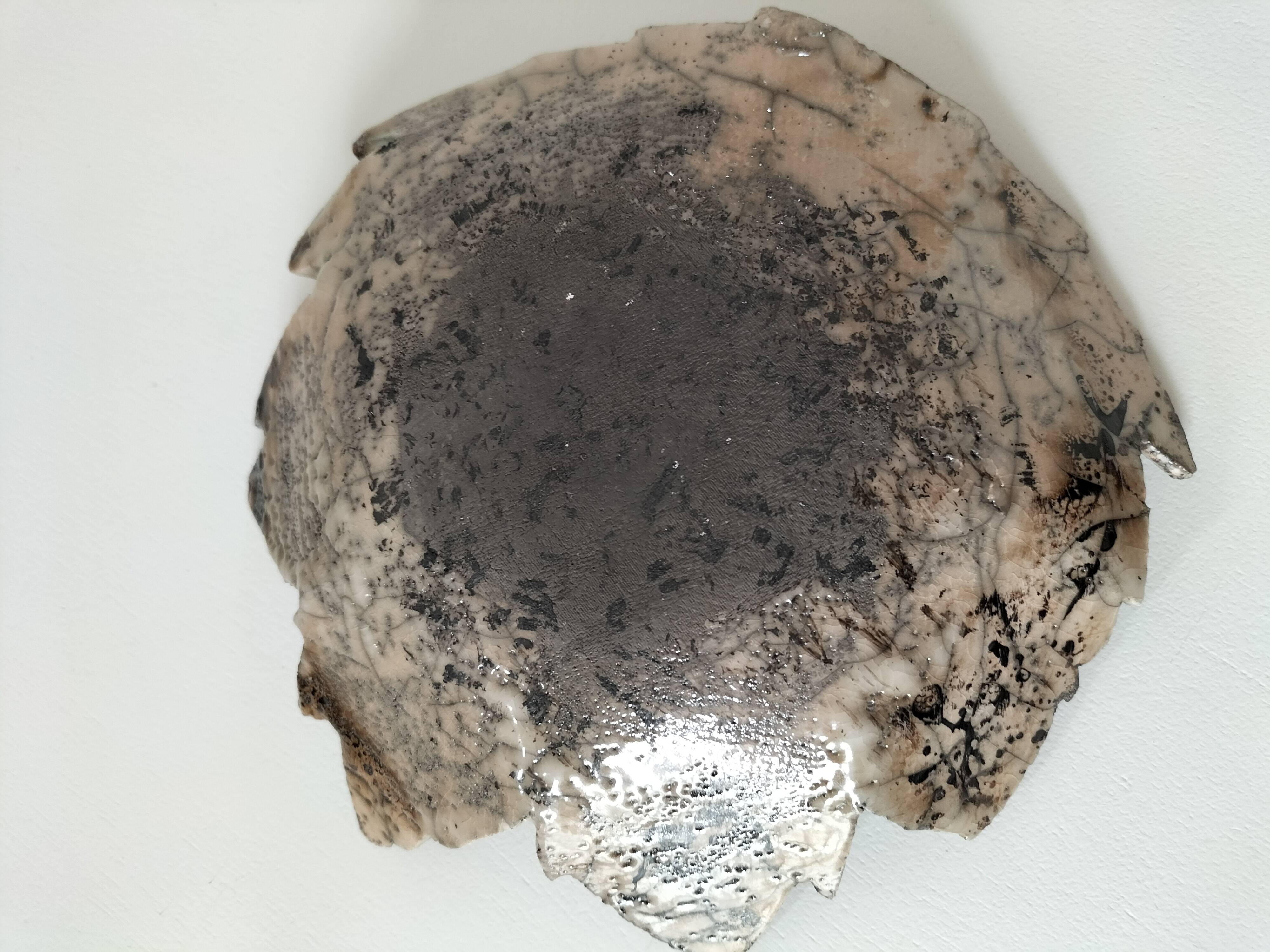 Raku ceramic leaf bowl – unique piece