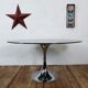 Table vintage tulipe, chrome et verre Gastone Rinaldi