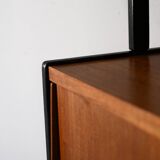 Scandinavian teak bookcase with black details